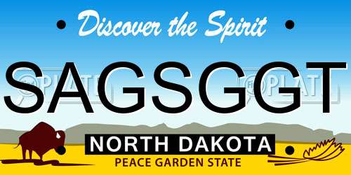 SAGSGGT North Dakota License Plate