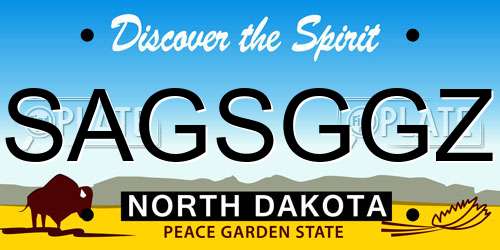 SAGSGGZ North Dakota License Plate