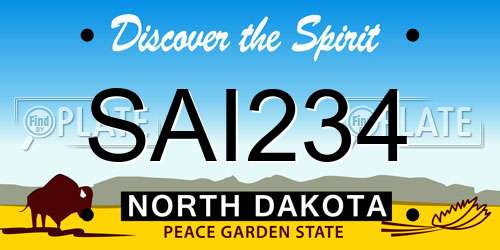 SAI234 North Dakota License Plate