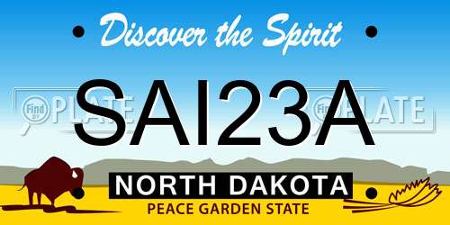 SAI23A North Dakota License Plate