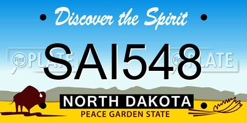 SAI548 North Dakota License Plate