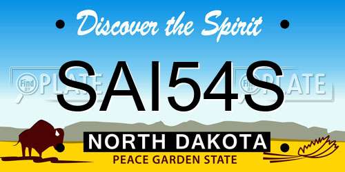 SAI54S North Dakota License Plate