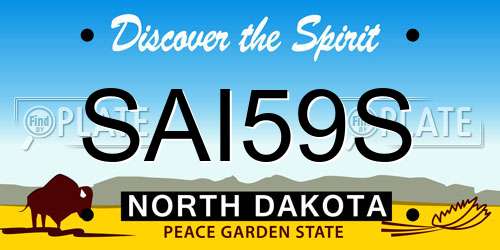 SAI59S North Dakota License Plate