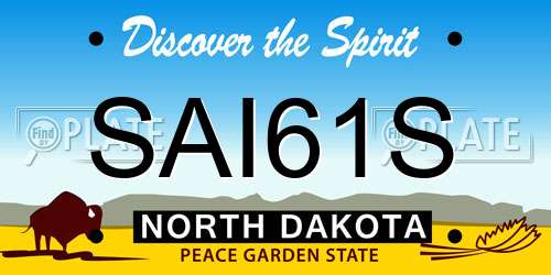 SAI61S North Dakota License Plate