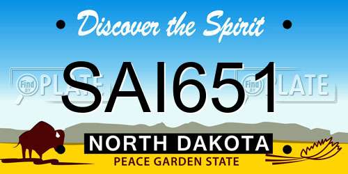 SAI651 North Dakota License Plate