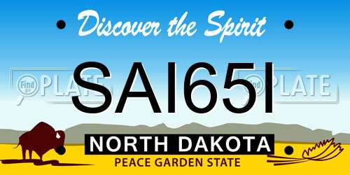 SAI65I North Dakota License Plate