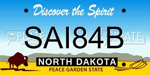 SAI84B North Dakota License Plate