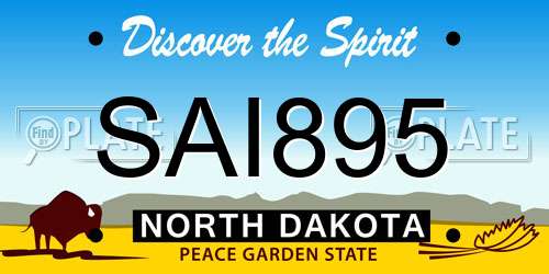 SAI895 North Dakota License Plate