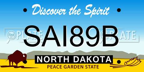 SAI89B North Dakota License Plate