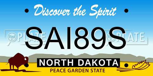 SAI89S North Dakota License Plate