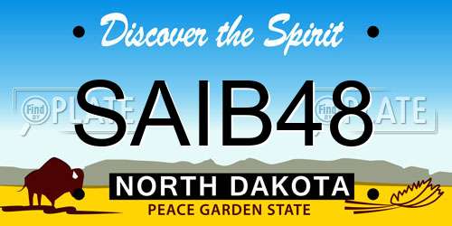 SAIB48 North Dakota License Plate