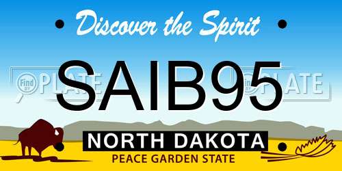 SAIB95 North Dakota License Plate