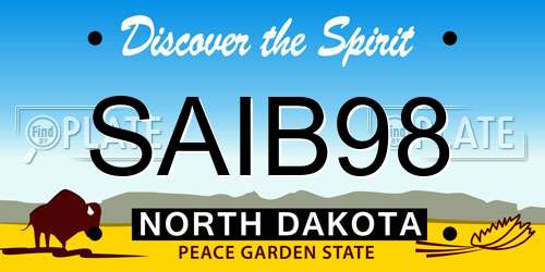 SAIB98 North Dakota License Plate