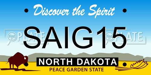 SAIG15 North Dakota License Plate