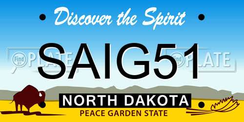 SAIG51 North Dakota License Plate