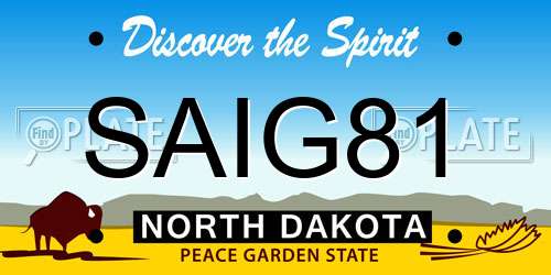 SAIG81 North Dakota License Plate