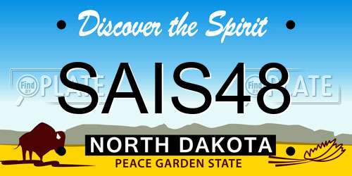 SAIS48 North Dakota License Plate