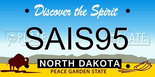 SAIS95 North Dakota License Plate