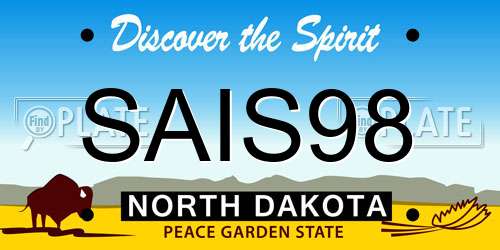 SAIS98 North Dakota License Plate
