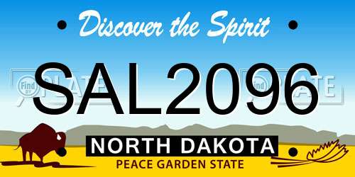 SAL2096 North Dakota License Plate