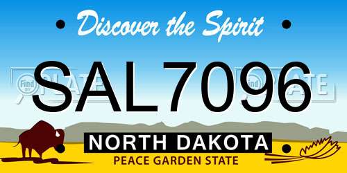 SAL7096 North Dakota License Plate
