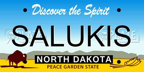 SALUKIS North Dakota License Plate