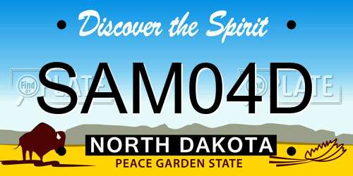 SAM04D North Dakota License Plate