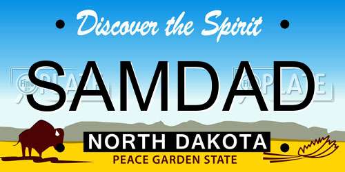 SAMDAD North Dakota License Plate