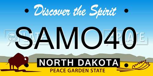 SAMO40 North Dakota License Plate