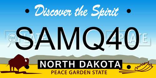 SAMQ40 North Dakota License Plate