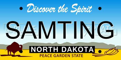 SAMTING North Dakota License Plate