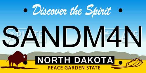 SANDM4N North Dakota License Plate
