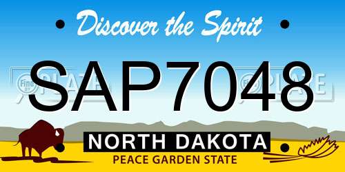 SAP7048 North Dakota License Plate
