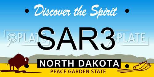 SAR3 North Dakota License Plate