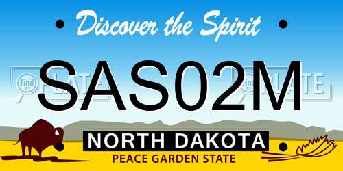 SAS02M North Dakota License Plate