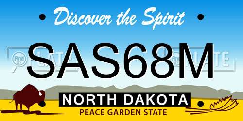 SAS68M North Dakota License Plate