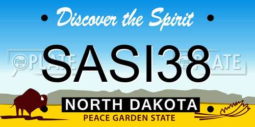 SASI38 North Dakota License Plate