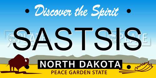 SASTSIS North Dakota License Plate