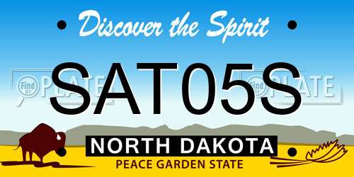 SAT05S North Dakota License Plate