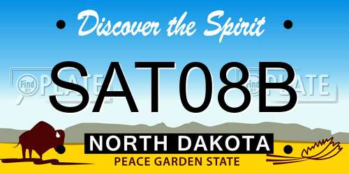 SAT08B North Dakota License Plate