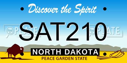 SAT210 North Dakota License Plate