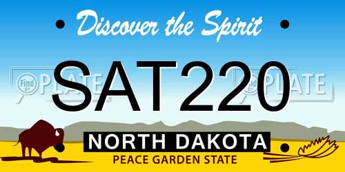 SAT220 North Dakota License Plate