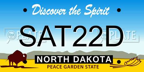 SAT22D North Dakota License Plate