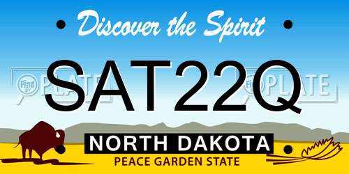 SAT22Q North Dakota License Plate