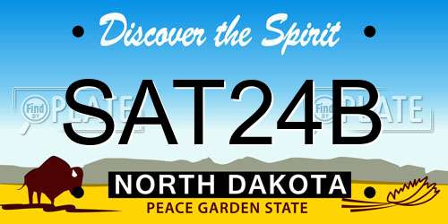 SAT24B North Dakota License Plate