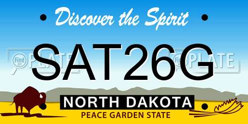 SAT26G North Dakota License Plate
