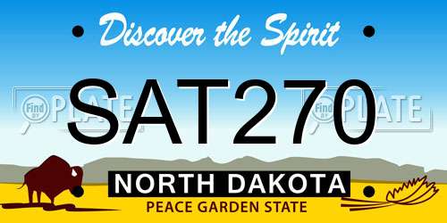 SAT270 North Dakota License Plate