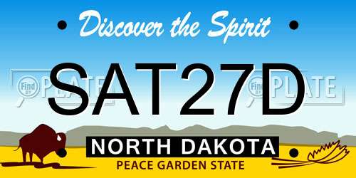 SAT27D North Dakota License Plate