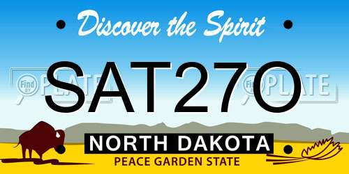 SAT27O North Dakota License Plate
