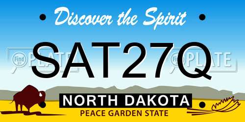 SAT27Q North Dakota License Plate